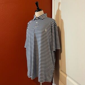 Polo Ralph‎ Lauren Men’s Performance Athletic Blue Striped Polo Shirt